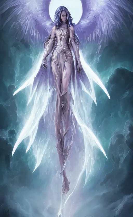 Image similar to Angel knight gothic girl. By William-Adolphe Bouguerea, Jordan grimmer, fractal flame. Highly detailded