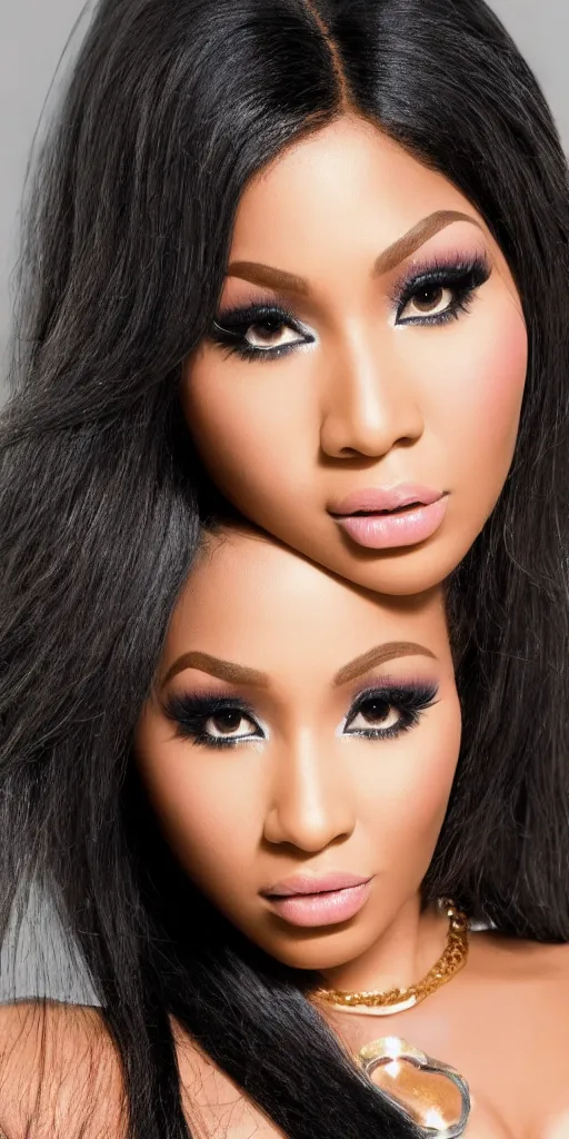 Image similar to full body a still nicki minaj beautiful face realistic render wide shot