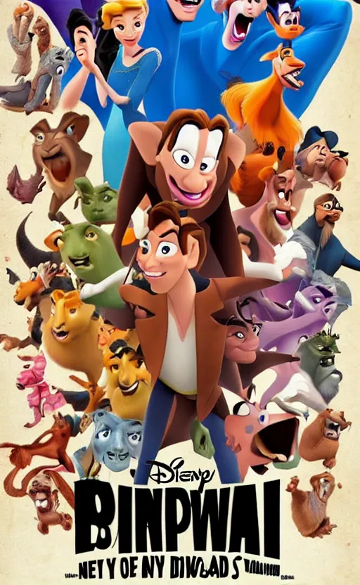 a poster for a really bad Disney animated movie, Stable Diffusion
