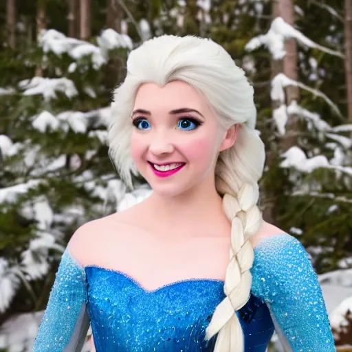 Image similar to Mikhaila Peterson as elsa in live action disney frozen, 8k resolution, full HD, cinematic lighting, award winning, anatomically correct