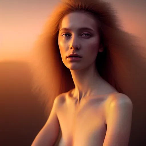 Prompt: photographic portrait of a stunningly beautiful siberian renaissance female in soft dreamy light at sunset, beside the river, soft focus, contemporary fashion shoot, in a denis villeneuve and tim burton movie, by edward robert hughes, annie leibovitz and steve mccurry, david lazar, jimmy nelsson, extremely detailed, breathtaking, hyperrealistic, perfect face, octane render