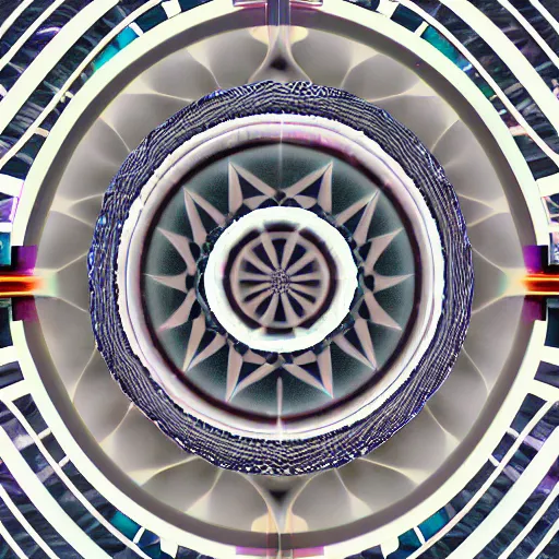 Prompt: concentric triangle, sacred geometry, octane render, mesmerizing patterns