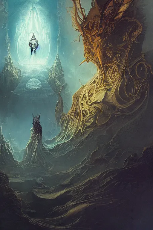 Prompt: dark lord of dreams, in style of Midjourney, tarot card, insanely detailed and intricate, golden ratio, elegant, gothic fog, ornate, horror, elite, ominous, haunting, matte painting, cinematic, cgsociety, Peter Mohrbacher, Noah Bradley, Darius Zawadzki, vivid and vibrant