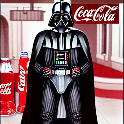 Prompt: darth vader advertising coca cola