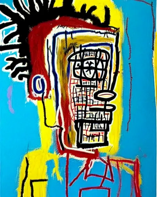 Image similar to stunning realistic portrait by jean - michel basquiat