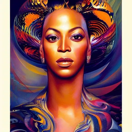 Image similar to a portrait of beyonce by karol bak, christopher balaskas, umberto boccioni and charlie bowater