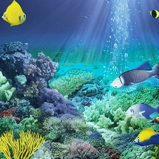 Prompt: uk underwater seascape scene,