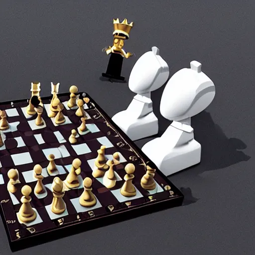 Image similar to robot playng chess, detailed