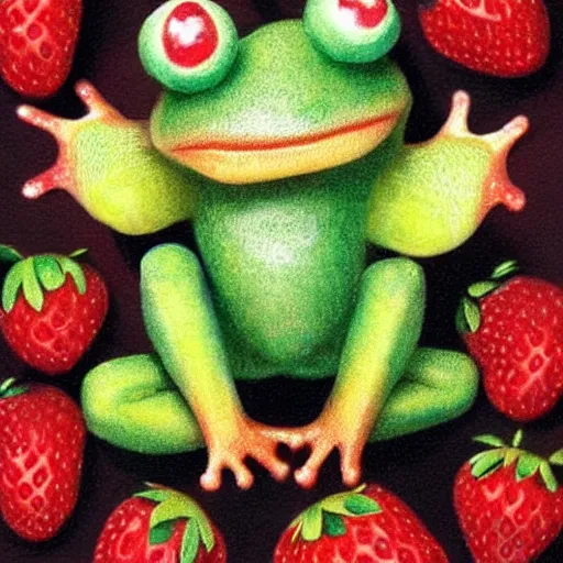 Image similar to a strawberry frog