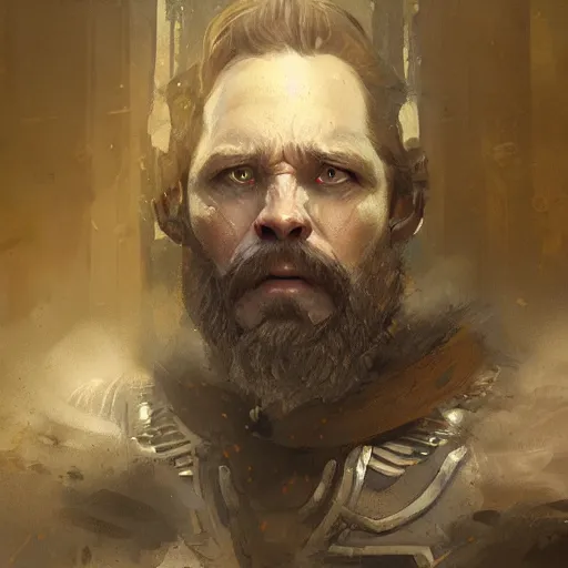 Prompt: Portrait of a middle aged knight with mutton chops, detailed face, fantasy, highly detailed, cinematic lighting, digital art painting by greg rutkowski