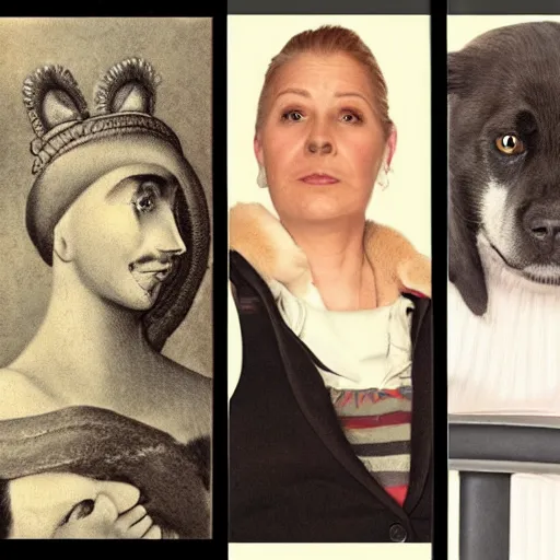 Image similar to man, woman, dog, cat