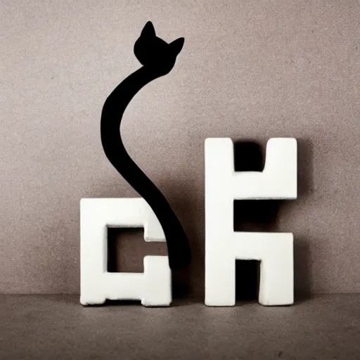 Image similar to cat holding letters, fal coni, pixel,
