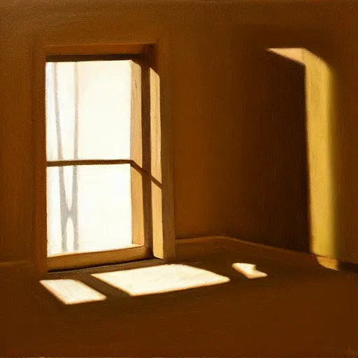 Prompt: a window into the subtle shades of consciousness as a painting of a realistic scene, strong shadows, elegant, perfect shading, award - winning, striking, interior scene