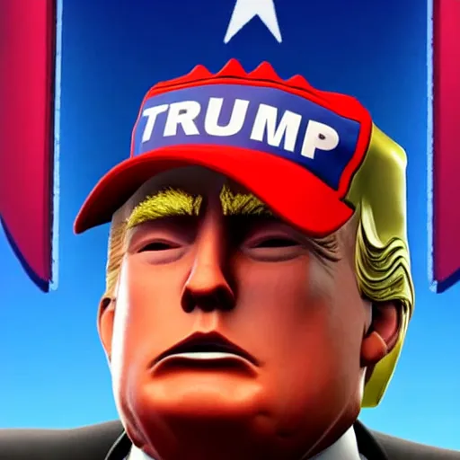 Image similar to new donald trump skin from fortnite