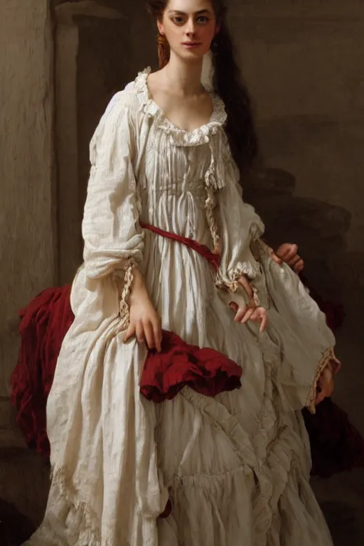 Prompt: 1700s kaya scodelario, traditional corsican, intricate, robe à la française, highly detailed, artstation, illustration, jurgens, rutkowski, bouguereau,