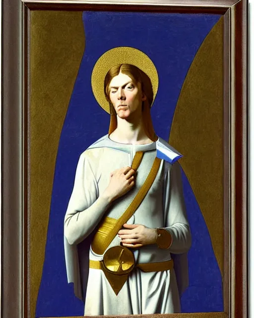 Image similar to avid bowie as a saint by jean auguste dominique ingres