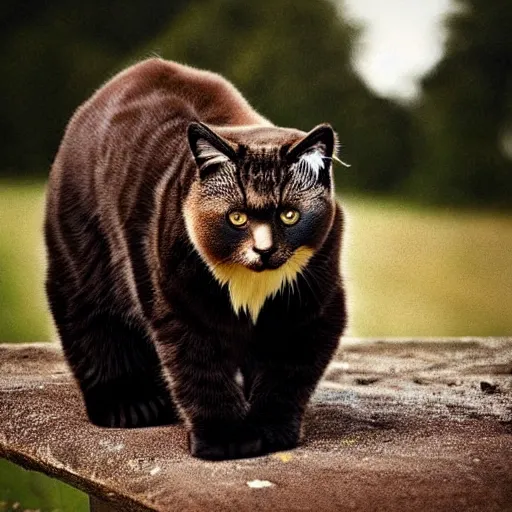 Image similar to a feline bear - cat - hybrid, animal photography