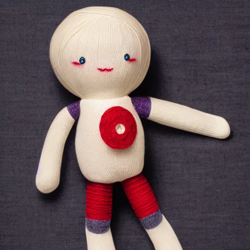 Image similar to yarn doll, hide the pain harold, product photography, commercial lighting