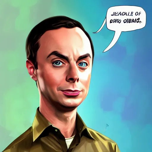 Prompt: Sheldon Cooper of The Big Bang Theory by waveloop, artstation, Ricardo Rodrigues, digital art