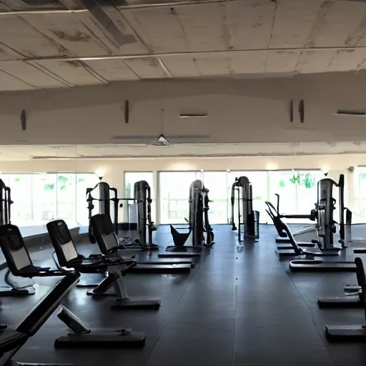 Prompt: empty gym during a power outage