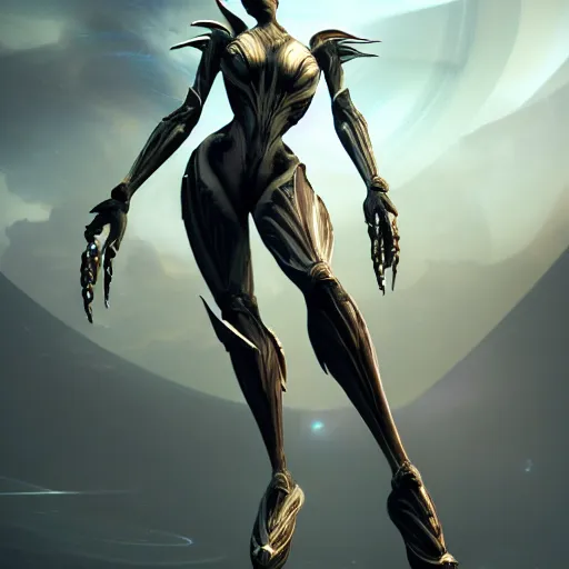 Image similar to beautiful and stunning giant female warframe, doing an elegant pose, looming over ant pov, pov looking up at from the ground, slick elegant design, sharp claws, detailed shot, feet and hands, highly detailed art, epic cinematic shot, realistic, professional digital art, high end digital art, DeviantArt, artstation, Furaffinity, 8k HD render, epic lighting, depth of field