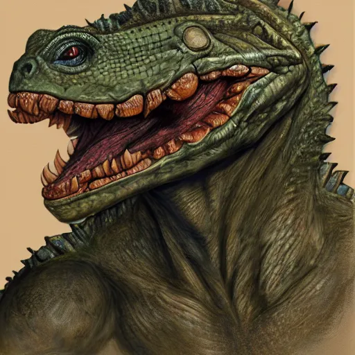 Image similar to a portrait of a lizardman,extremely detailed multiple unique different art styles.