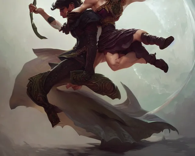 Prompt: spinning heel kick, deep focus, d & d, fantasy, intricate, elegant, highly detailed, digital painting, artstation, concept art, matte, sharp focus, illustration, hearthstone, art by artgerm and greg rutkowski and alphonse mucha