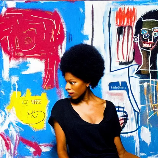 Image similar to monica gelled by basquiat