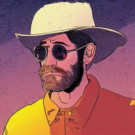 Image similar to jake gyllenhaal retro minimalist portrait by jean giraud, moebius starwatcher comic, 8 k