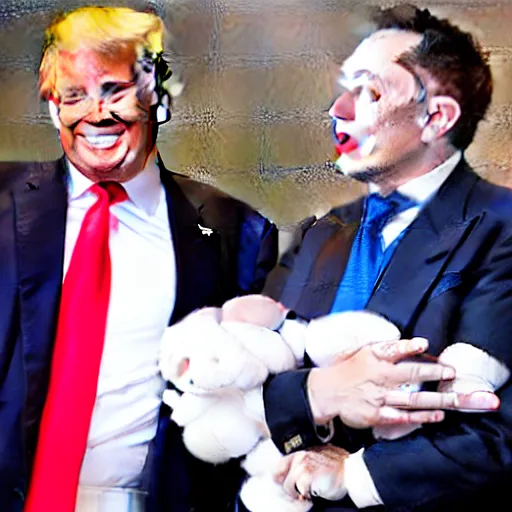 Image similar to a picture of donald trump and elon musk holding a baby