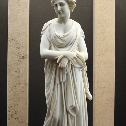 Image similar to greek goddess marble statue, modest