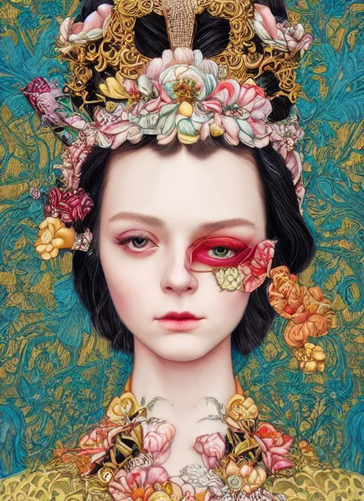 Image similar to fashion portrait :: by Martine Johanna and Chie Yoshii and Casey Weldon :: ornate, dynamic, particulate, rich colors, intricate, harper's bazaar, elegant, highly detailed, centered, artstation, smooth, sharp focus, octane render, 3d