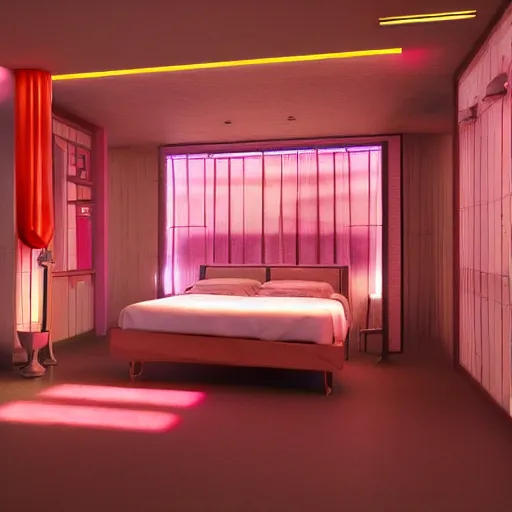 Image similar to interior of a tokyo love hotel, highly detailed c 4 d octane render in 8 k