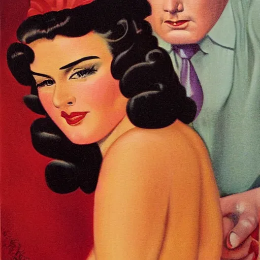 Image similar to portrait illustration by earle bergey