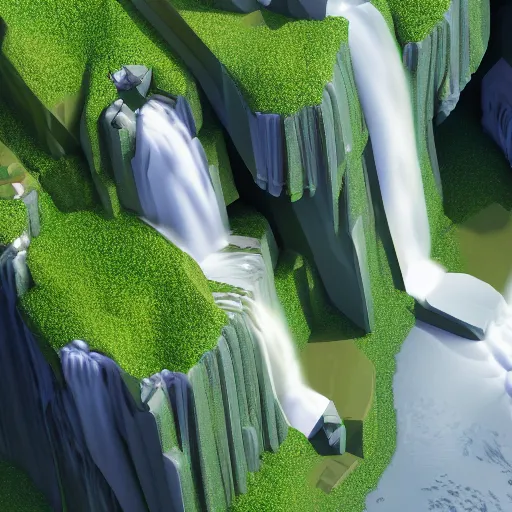 Prompt: new york surrounded by waterfalls on a floating island in the sky, low poly art, isometric art, 3d render, ray tracing, high detail, artstation, concept art, behance, smooth, sharp focus, ethereal lighting, unreal engine 5