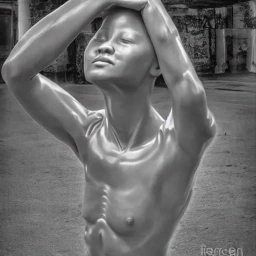 Image similar to human sculpture by Anna Rubincam, masterpiece