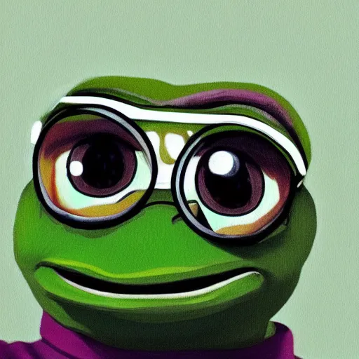 Prompt: sad pepe the frog meme in real life portrait, photo realistic, 4k, detailed, hyper realism