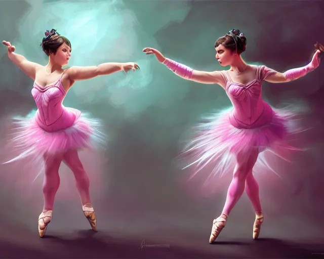 Image similar to photography of jack black dancing in a pink ballerina outfit, full body shot, deep focus, d & d and mtg, fantasy, intricate, elegant, highly detailed, digital painting, artstation, concept art, matte, sharp focus, illustration, hearthstone, art by artgerm and greg rutkowski and alphonse mucha