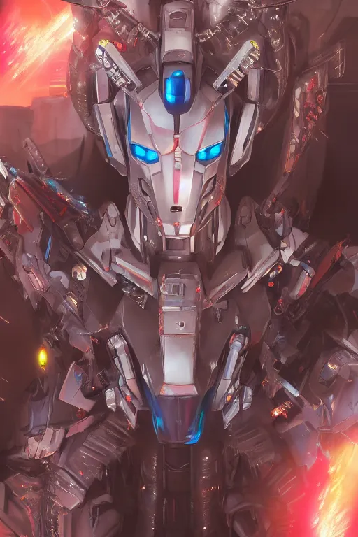 Image similar to a Portrait of a sci fi organic gundam , D&D, sci-fi fantasy, intricate, highly detailed , art by Range Murata, rim lighting, highly detailed, 3d, octane render, bright colors, digital painting, trending on artstation, sharp focus, illustration style of Stanley Artgerm,