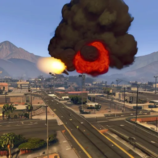 Image similar to los santos being nuked in gta v