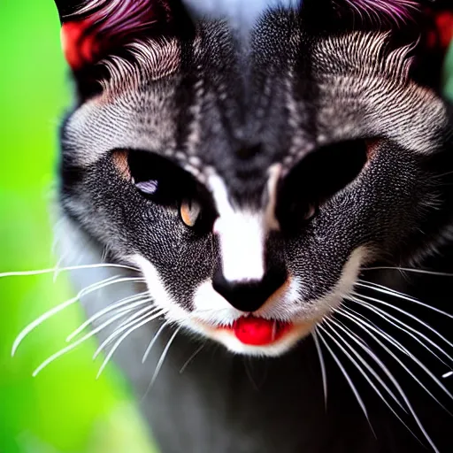 Image similar to a vampire - cat - hybrid, animal photography, wildlife photo
