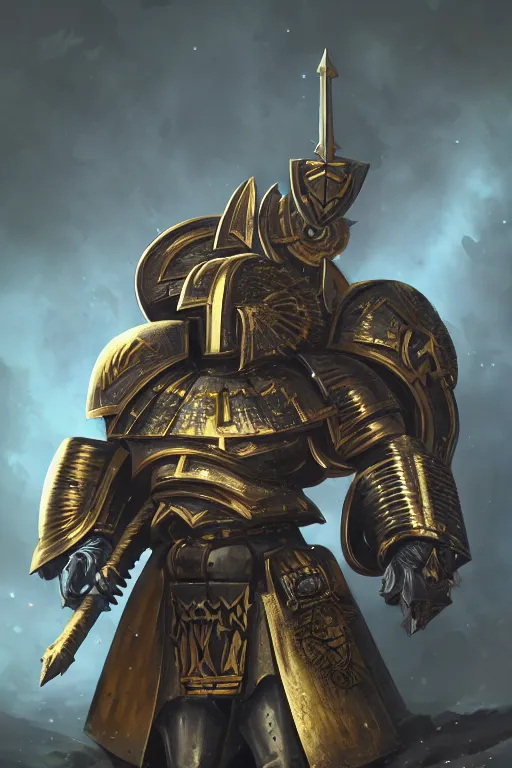 Image similar to armor portrait heros warhammer 4 0 k horus heresy fanart - the primarchs emperor by johannes helgeson animated with vfx concept artist & illustrator global illumination ray tracing hdr fanart arstation zbrush central hardmesh 8 k octane renderer comics stylized