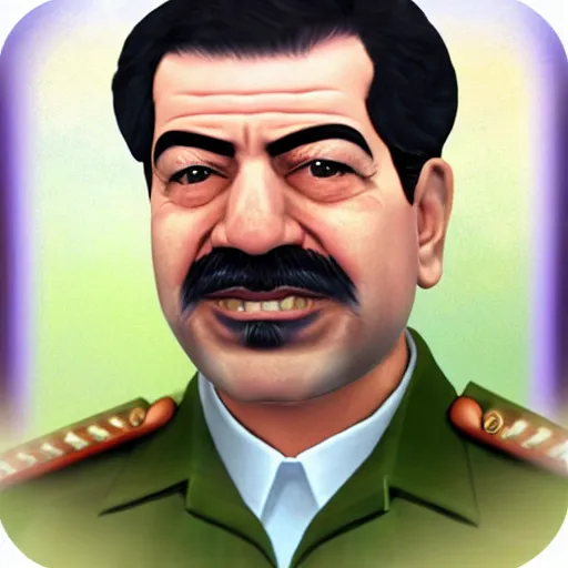 Image similar to saddam hussein as a sims character