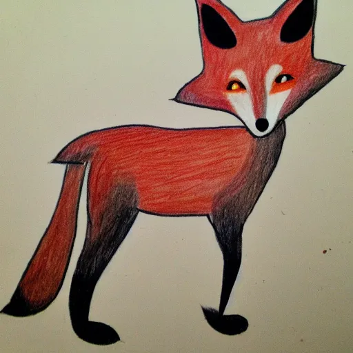 Prompt: a toddler's drawing of a fox