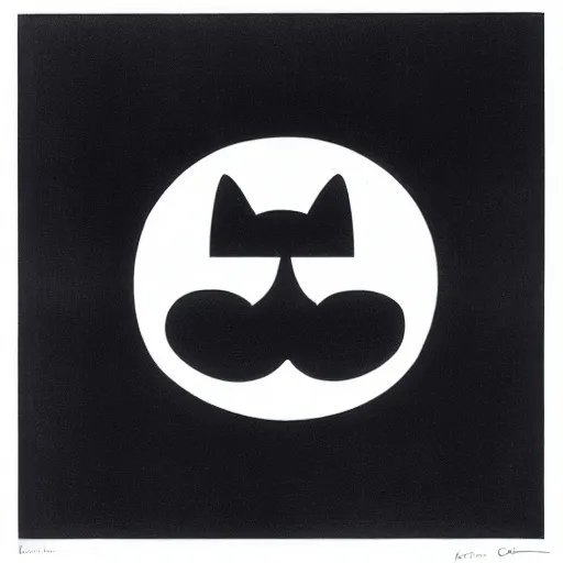 Prompt: minimal geometric cat symbol by karl gerstner, monochrome