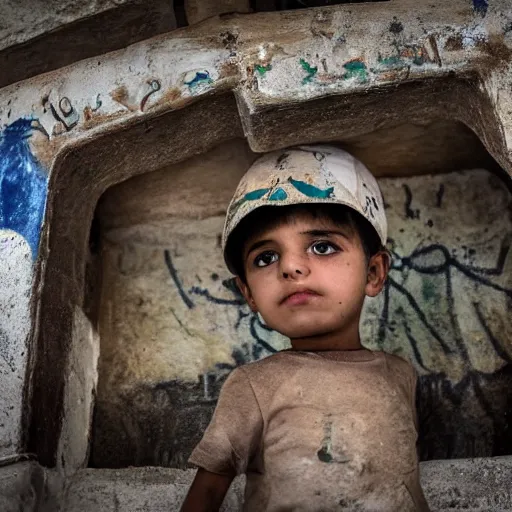 Prompt: picture of palestina boys criend in mother tomb, image upscaler, hyperrealistic, very details, hd image, 4 k, pulitzer award winner