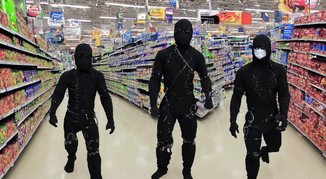 Image similar to cyborg ninja in walmart