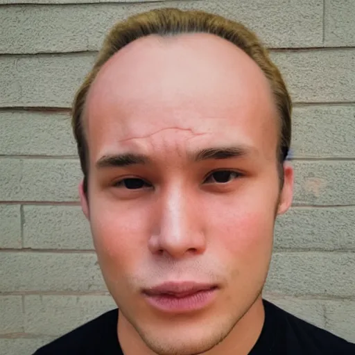 Image similar to photo of a guy with a tiny forehead