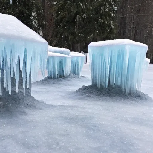 Prompt: Ice spikes are summoned from the ground by magic