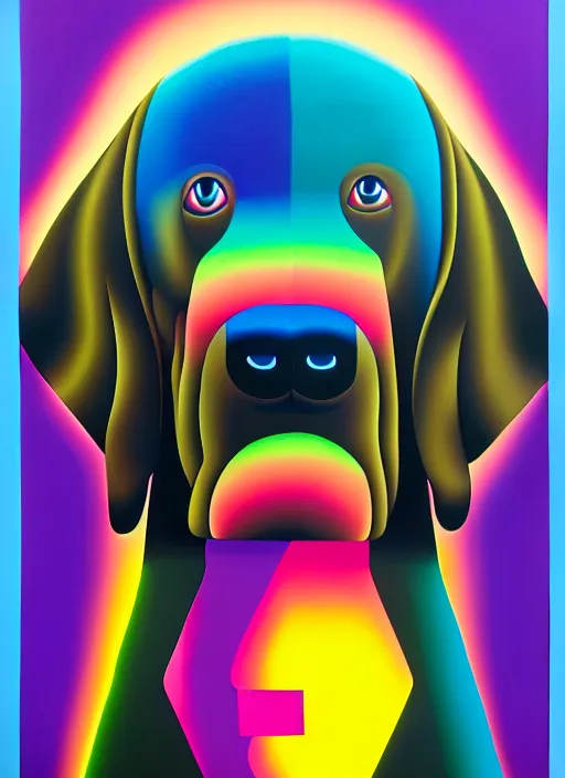 Prompt: dog by shusei nagaoka, kaws, david rudnick, airbrush on canvas, pastell colours, cell shaded!!!, 8 k